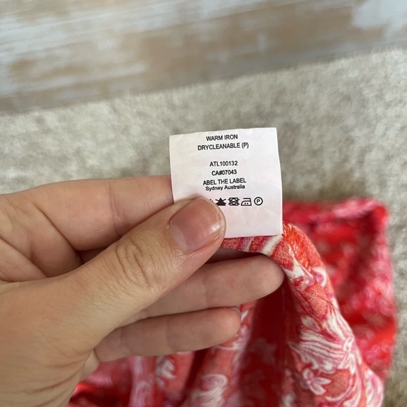 Anthropologie Abel the Label Strawberry Kisses V Neck Maxi Dress Boho Preppy - Picture 6 of 7